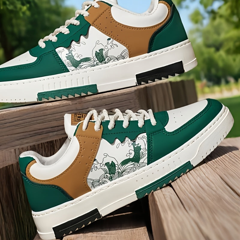 1pair Unisex All-Season Casual Hiking Sneakers, Low Top Faux Upper, Fabric Lining, PVC Sole, Comfortable Walking Shoes for Men and Women