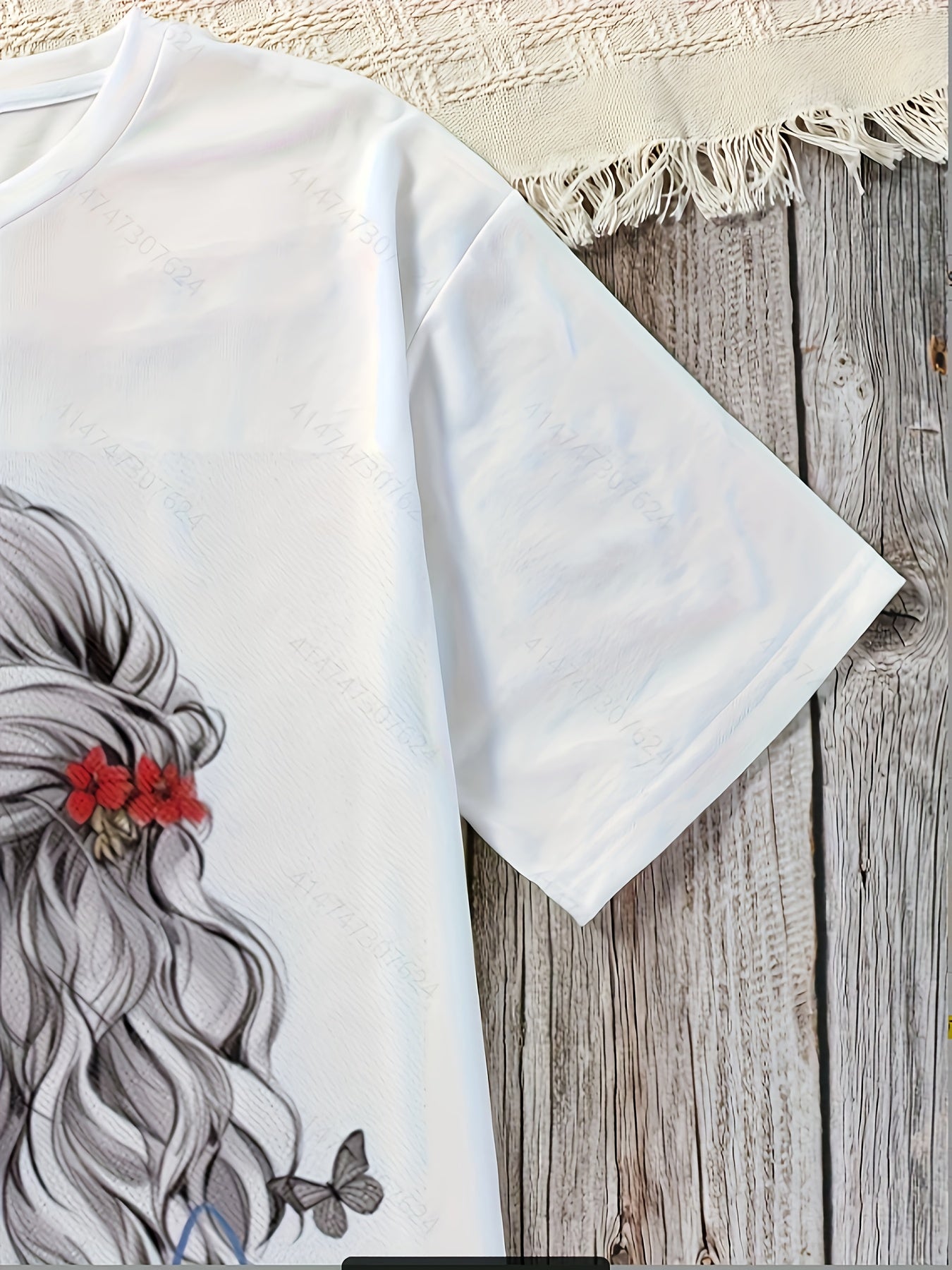 Women'S Casual Summer T-Shirt with Vibrant Floral Print, Short Sleeve Round Neck Tee, Lightweight Polyester Fabric, Black Pants & Accessories, Butterfly Design, Butterfly Shirt