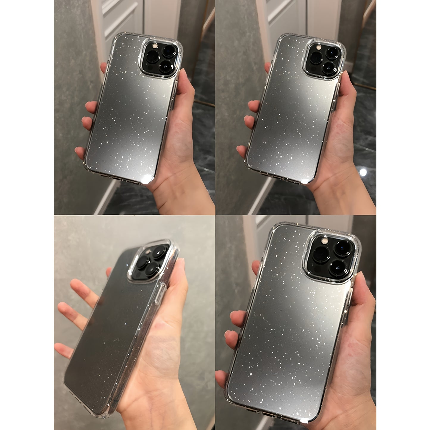 2025 թվականի նոր Luxury Bling Glitter մաքուր հեռախոսի պատյան iPhone 16 15 14 13 12 11 Pro Max X XR XS Plus հարվածակայուն թափանցիկ փափուկ ծածկույթի համար
