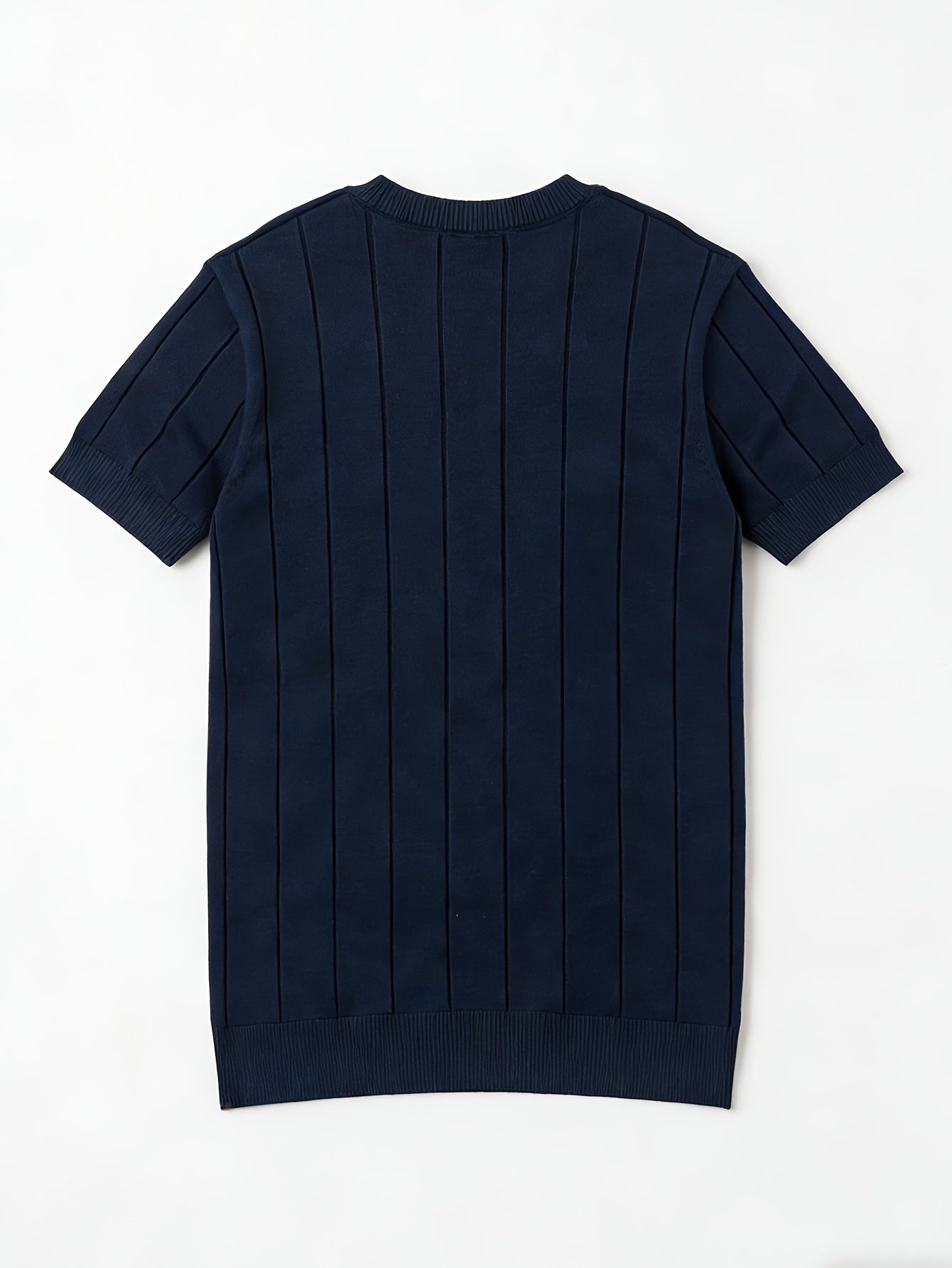 Men'S Summer Solid Color Rib-Knit Short Sleeve Crew Neck Sweatshirt | Comfortable and Breathable, Casual and Work-Appropriate, Machine Washable - ayq