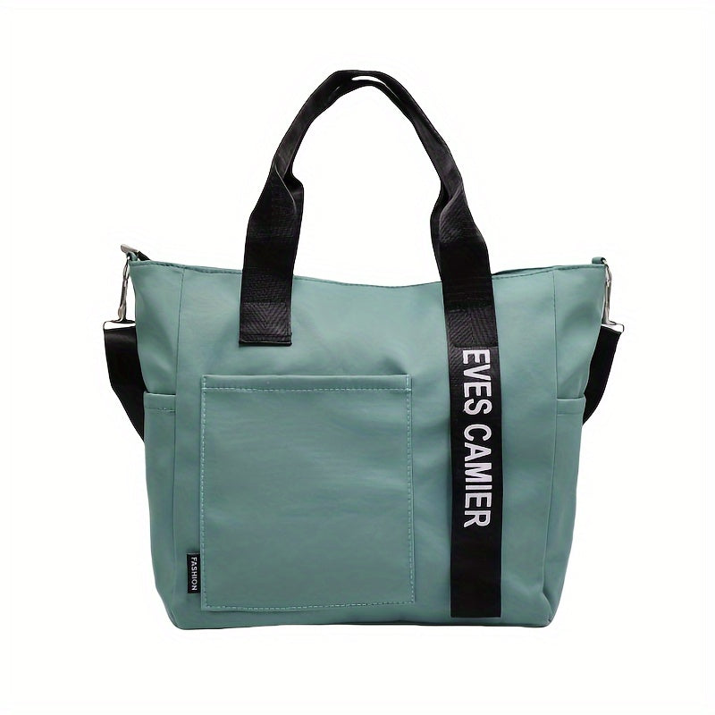 Multi-Pocket Tote Bag, Crossbody Travel And Work Shoulder Bag, Portable And Durable With Adjustable Strap For School And Daily Use