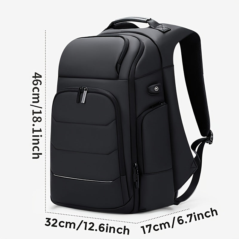 FENRUIEN Men'S Large Capacity Expandable Backpack with USB Charging, 39.62cm Laptop Bag, Durable Oxford Fabric, Multiple Compartments for Travel and Business Use, Travel Backpack Minimalist Backpack Durable Zippers, Lapto