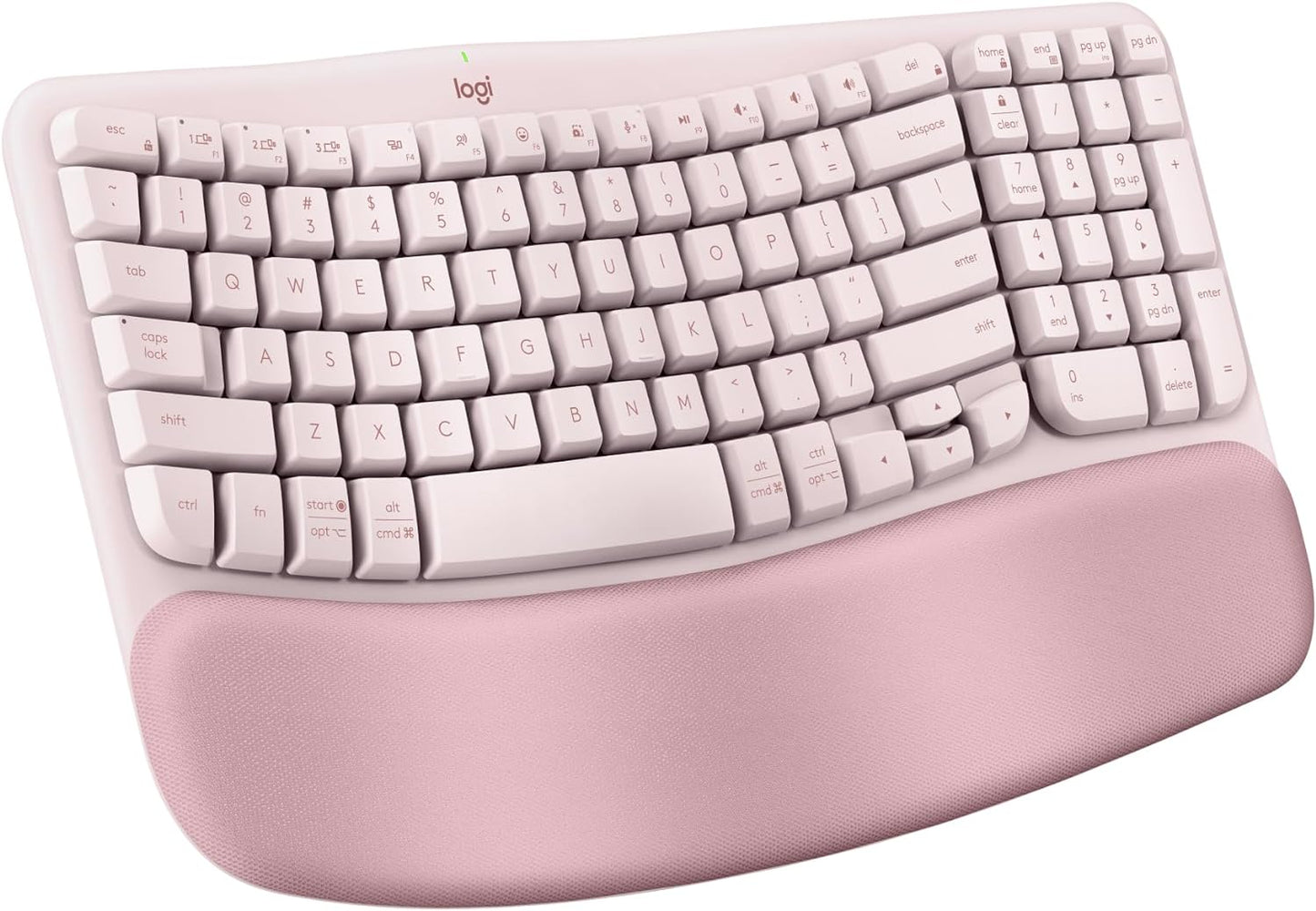 Logitech Wave Keys Wireless Ergonomic Keyboard with Cushioned Palm Rest, Comfortable Natural Typing, Easy-Switch, Bluetooth, Logi Bolt Receiver, for Multi-Os, Windows/Mac - Graphite