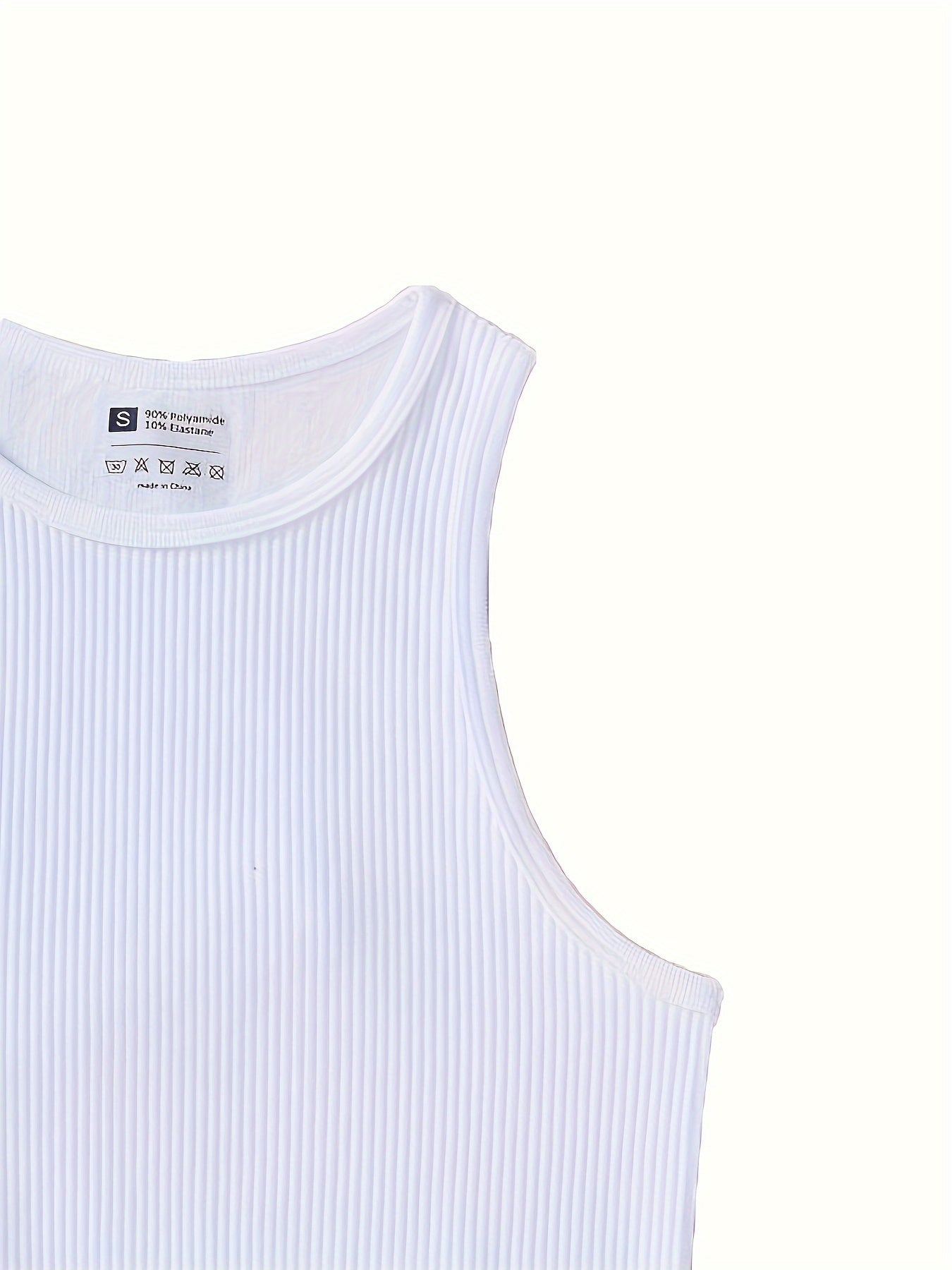 3pcs Solid Color Ribbed Sports Tank Top, Solid Color Sleeveless Running Fitness Slim Fit Vest T-shirt, Women's Activewear