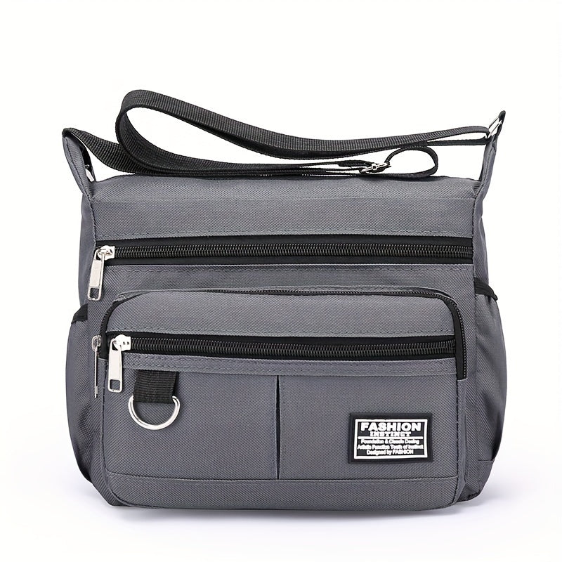 Multi-Pocket Crossbody Shoulder Bag, Casual Travel Office Messenger Bag, Durable, Multiple Compartments