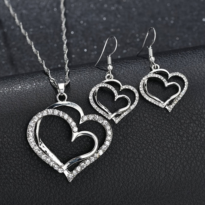 3 հատ Կրկնակի Love Peach Heart կանացի հանդերձանքի հավաքածու