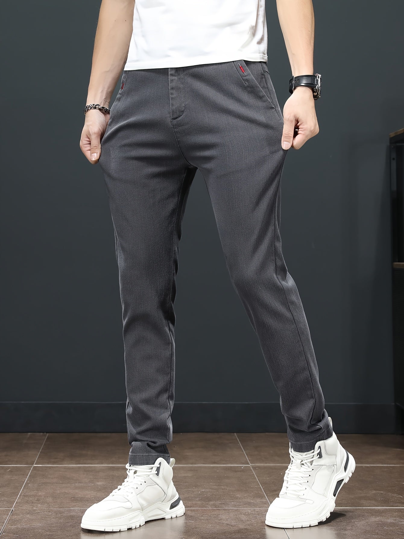 Men'S Spring Casual Trousers, Lightweight Business Outdoor Straight-Leg Pants, Versatile And Stylish for Spring And Autumn, Suitable for Sports And Formal Occasions.