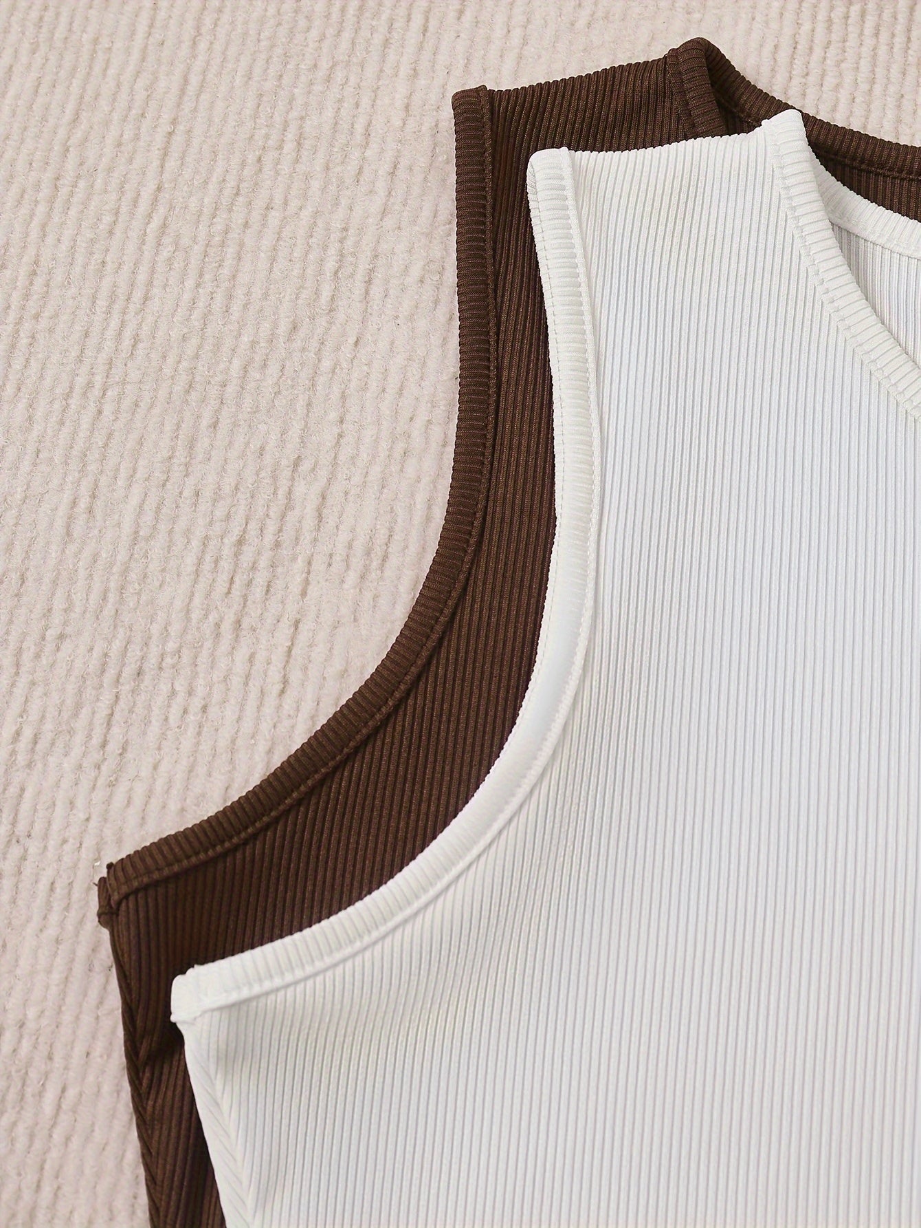 2 Packs Solid Crew Neck Tank Top, Elegant Sleeveless Asymmetrical Tank Top For Every Day, Women's Clothing