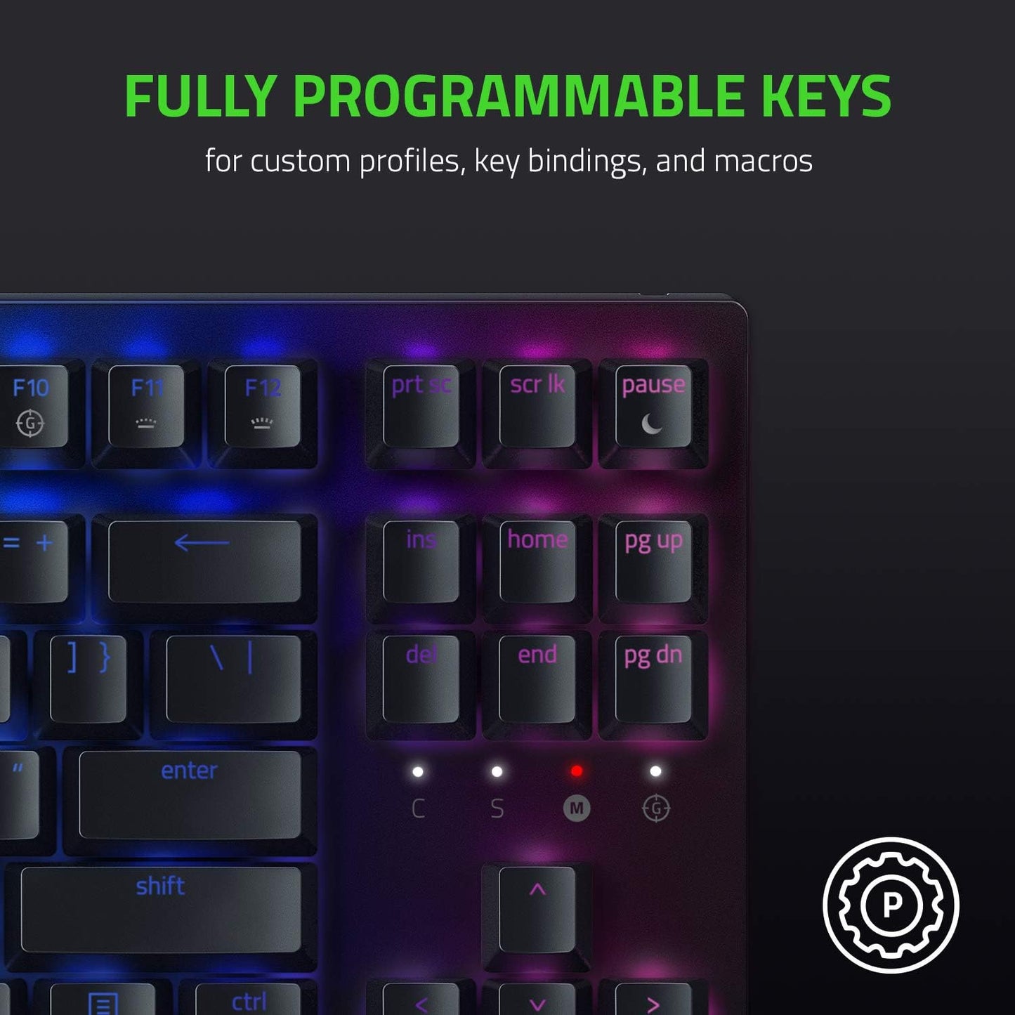 Razer Blackwidow V3 TKL Mechanical Gaming Keyboard: Yellow Mechanical Switches Linear & Silent - Chroma RGB - Compact Form Factor - Programmable Macros - Snap Tap