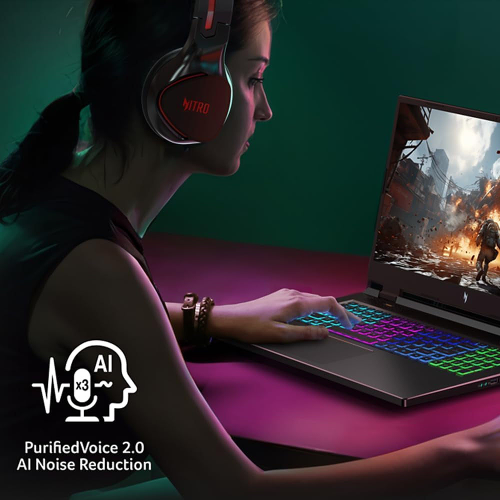 Acer Nitro 17 Gaming Laptop | Intel Core I7-14650Hx | NVIDIA Geforce RTX 4060 Laptop GPU | 17.3" FHD IPS 165Hz G-SYNC Display | 16GB DDR5 | 1TB Gen 4 SSD | Killer Wi-Fi 6E | AN17-72-734A