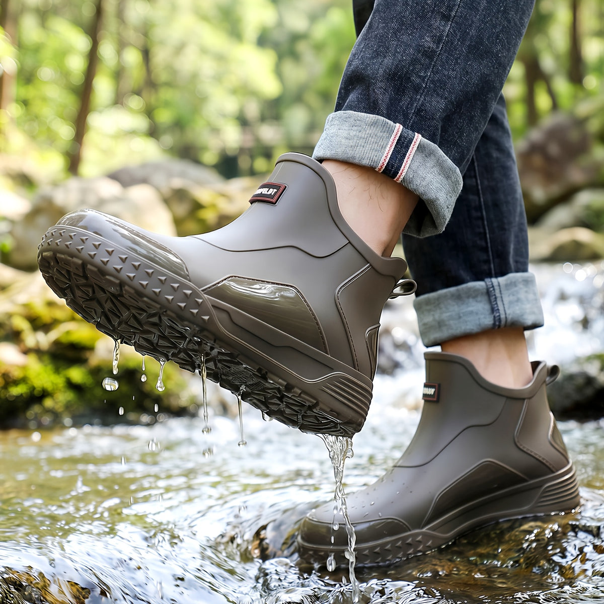 Unisex Gray Ankle Rain Boots | Lightweight All-Season Comfort
