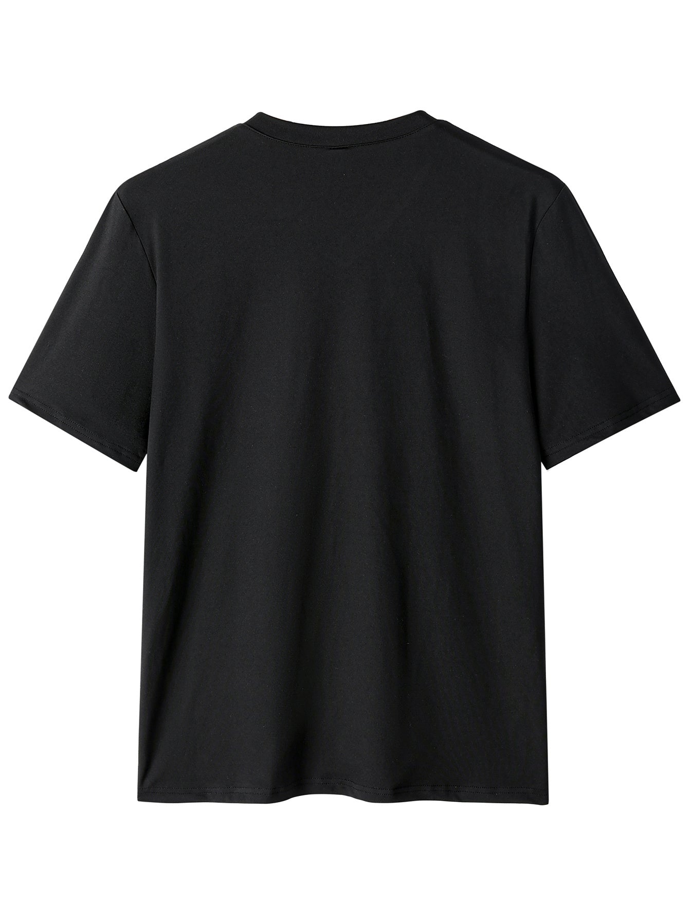 Men's Lightweight Black V-Neck T-Shirt with Seagull Print - Casual Short Sleeve Summer Top, Breathable Stretchy Fabric, Perfect for Casual Attire or Beach Outings, Outdoor Activity Shirt Simple Style Tee Durable Casualw