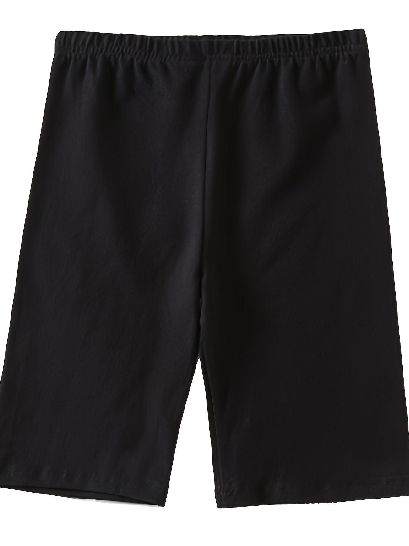 Women'S Summer Cycling Shorts, Polyester 95% Spandex 5% Knit Fabric, Solid Color, Medium Stretch, Short Length, Casual Wear, Non-Waterproof, 180g/m² - Black