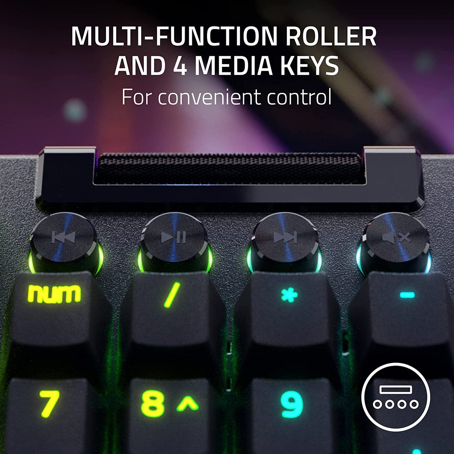 Razer Blackwidow V4 Pro Wired Mechanical Gaming Keyboard: Yellow Switches Linear & Silent - Doubleshot ABS Keycaps - Command Dial - Chroma RGB - Magnetic Wrist Rest - Snap Tap