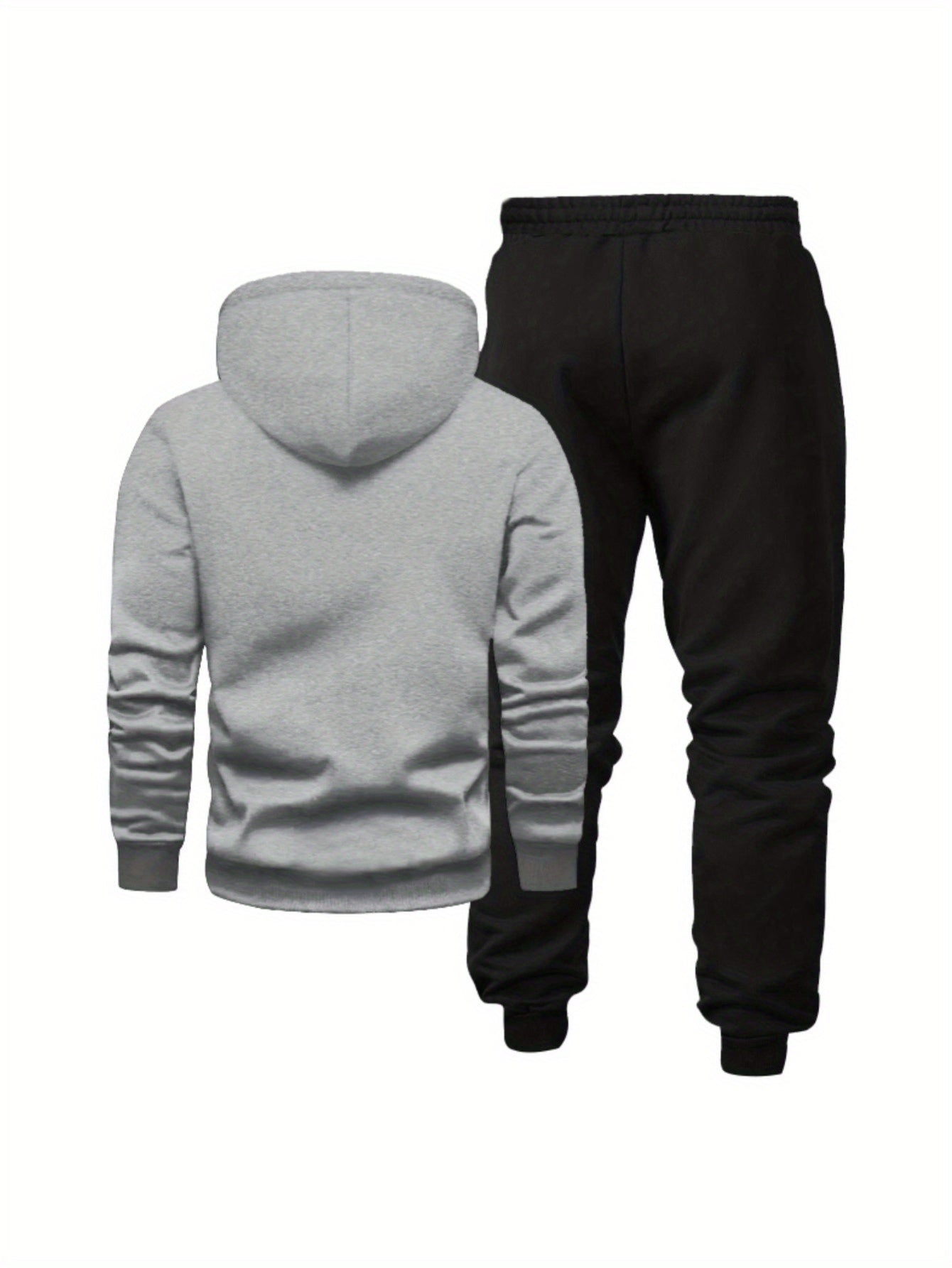 Men's Autumn and Winter Casual Loose Couple Hoodie Set, Stylish Sweatshirt with Long Pants Outfit
