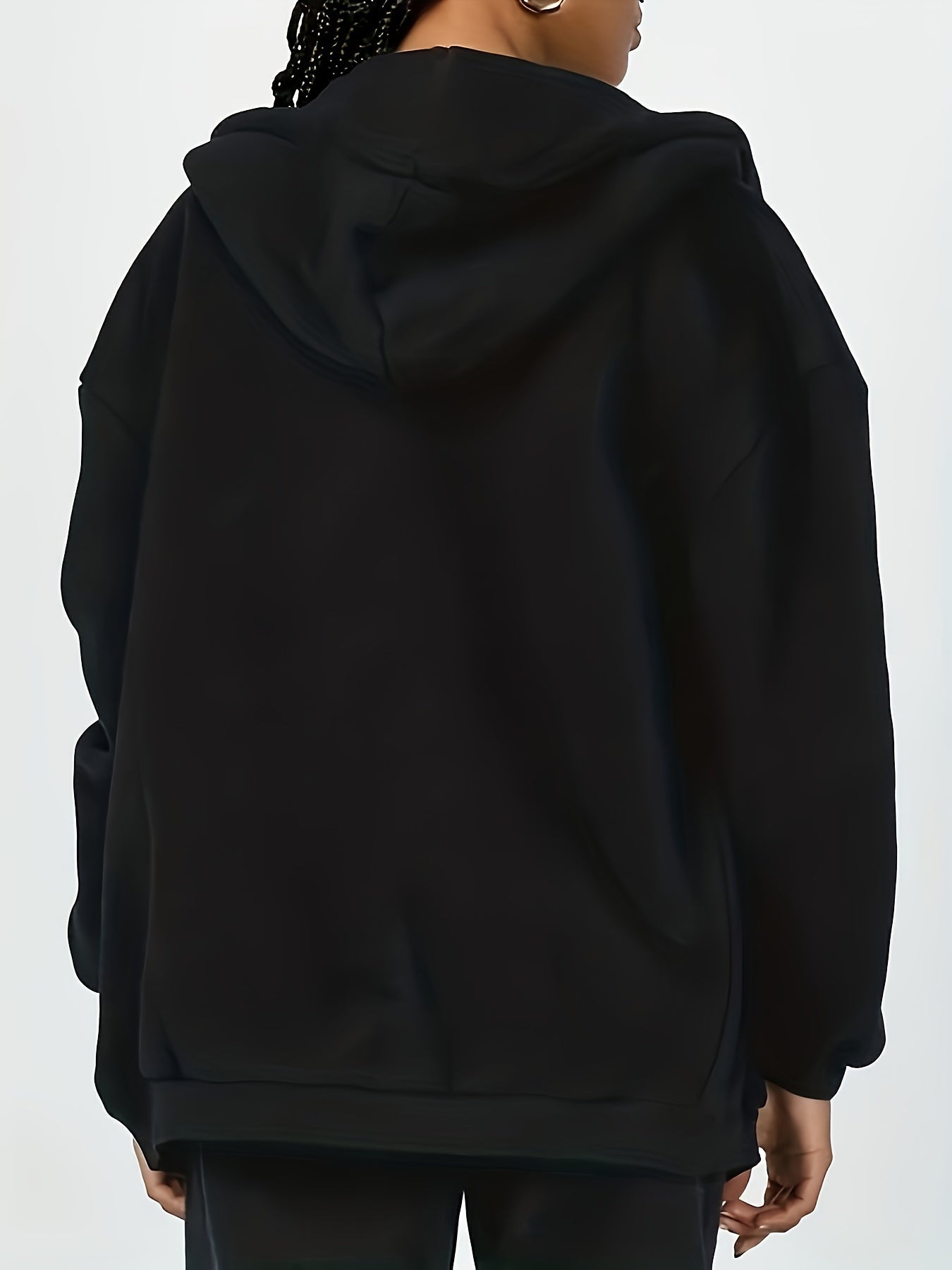 Fashion Solid Color Zipper Sports Hoodie, Women's Sweatshirt Coat, Women's Clothing