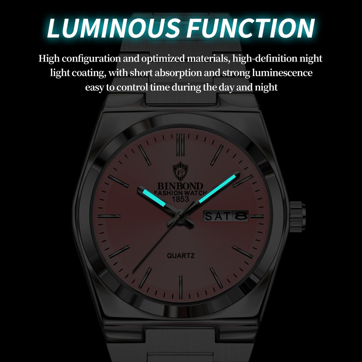 BINBOND Women'S Fashion Watch, Double Calendar, Quartz Movement, Stainless Steel Band, Round Case, Ideal for Daily Wear & Gifting, Stylish Accessory|Minimalist Design|Durable Watch