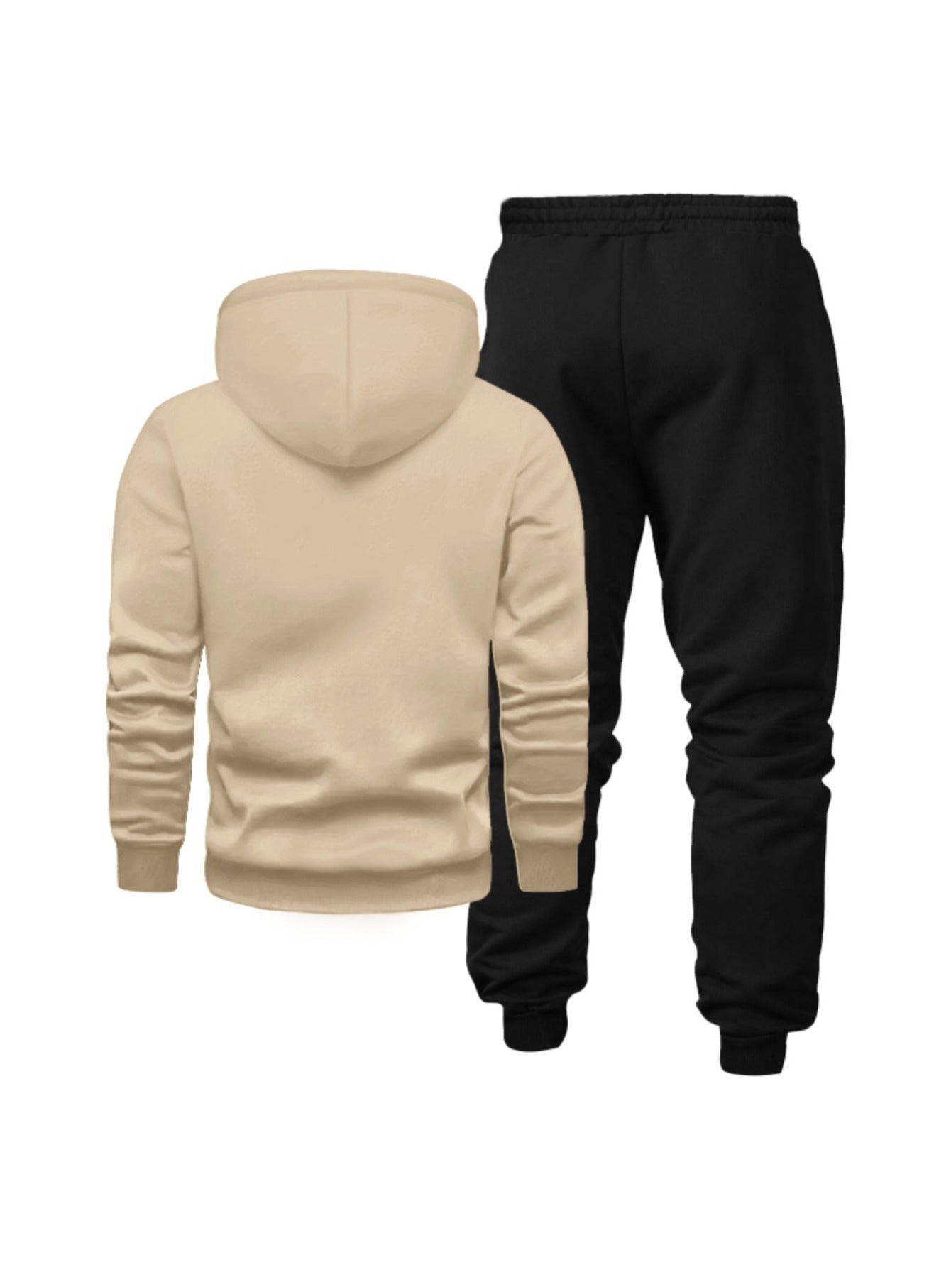 Men's Autumn and Winter Casual Loose Couple Hoodie Set, Stylish Sweatshirt with Long Pants Outfit