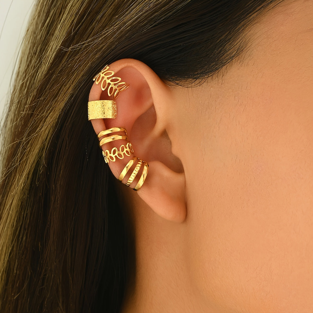 5pcs/set Fashion Trendy Design Classic Elegant Women's Ear Cuff, Iron Jewelry Set, For Women Daily Party Holiday Wearing