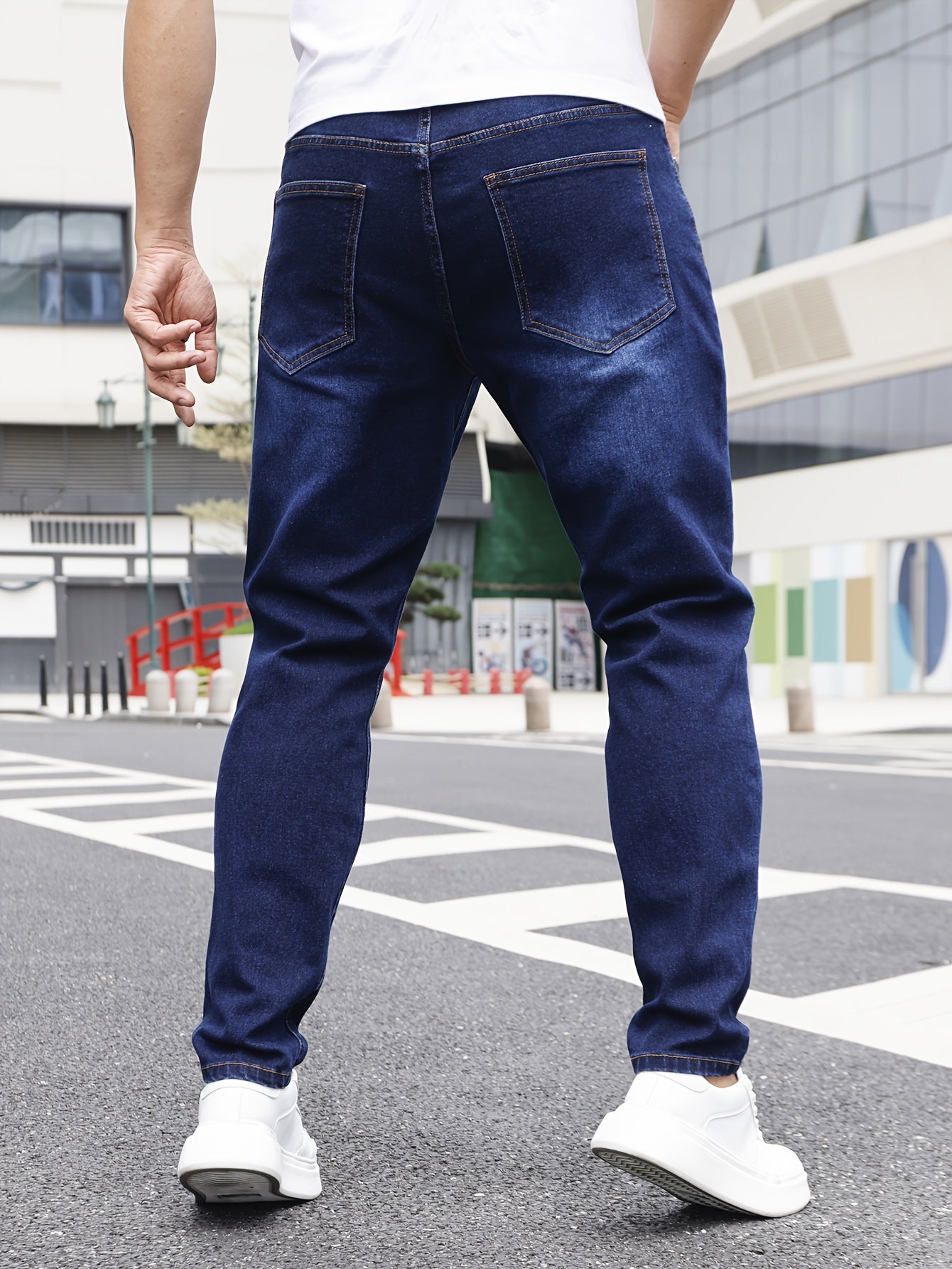 Men's Slim Fit Jeans - Rayon Blend, Stretch Denim, Solid Color, Machine Washable, Everyday Denim|Slim Fit Jeans|Rayon Blend Denim