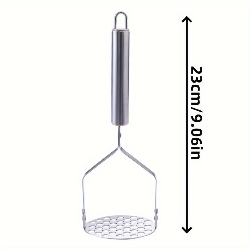 Stainless Steel Potato Ricer Masher - ձեռքով ձեռքի խոհանոցային մամլիչ գործիք բանջարեղենի, մրգերի, չլիցքավորված խոհանոցային սպասքի համար. տնային և դպրոցական պարագաների դիմացկուն բազմաֆունկցիոնալ ջարդիչ