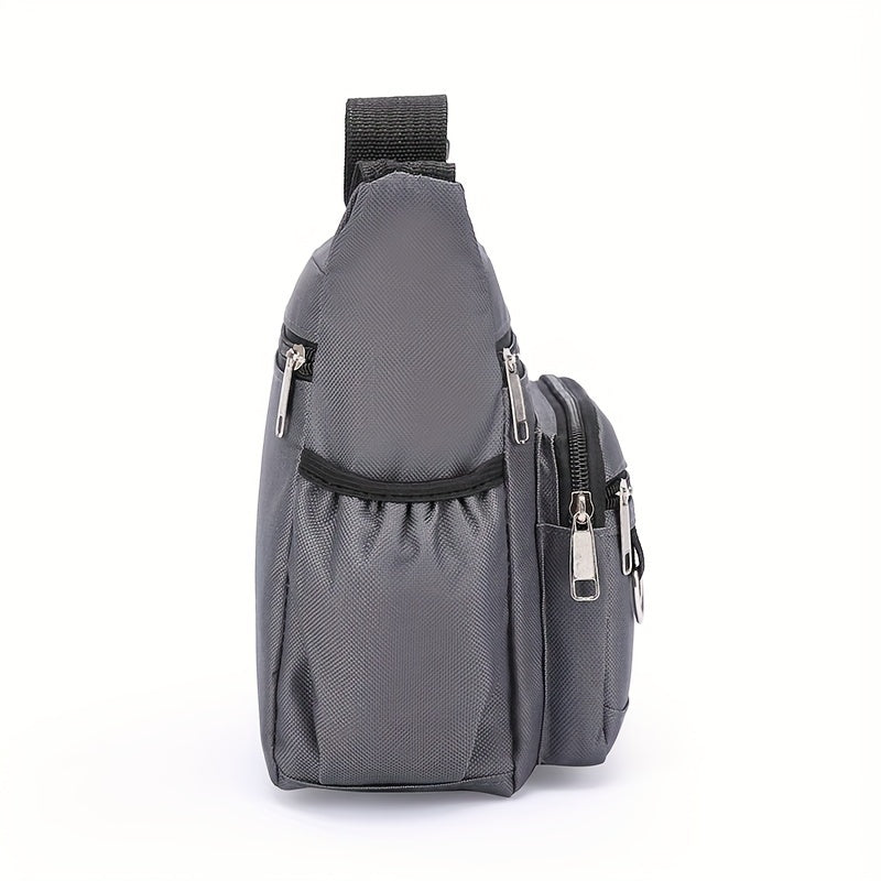 Multi-Pocket Crossbody Shoulder Bag, Casual Travel Office Messenger Bag, Durable, Multiple Compartments