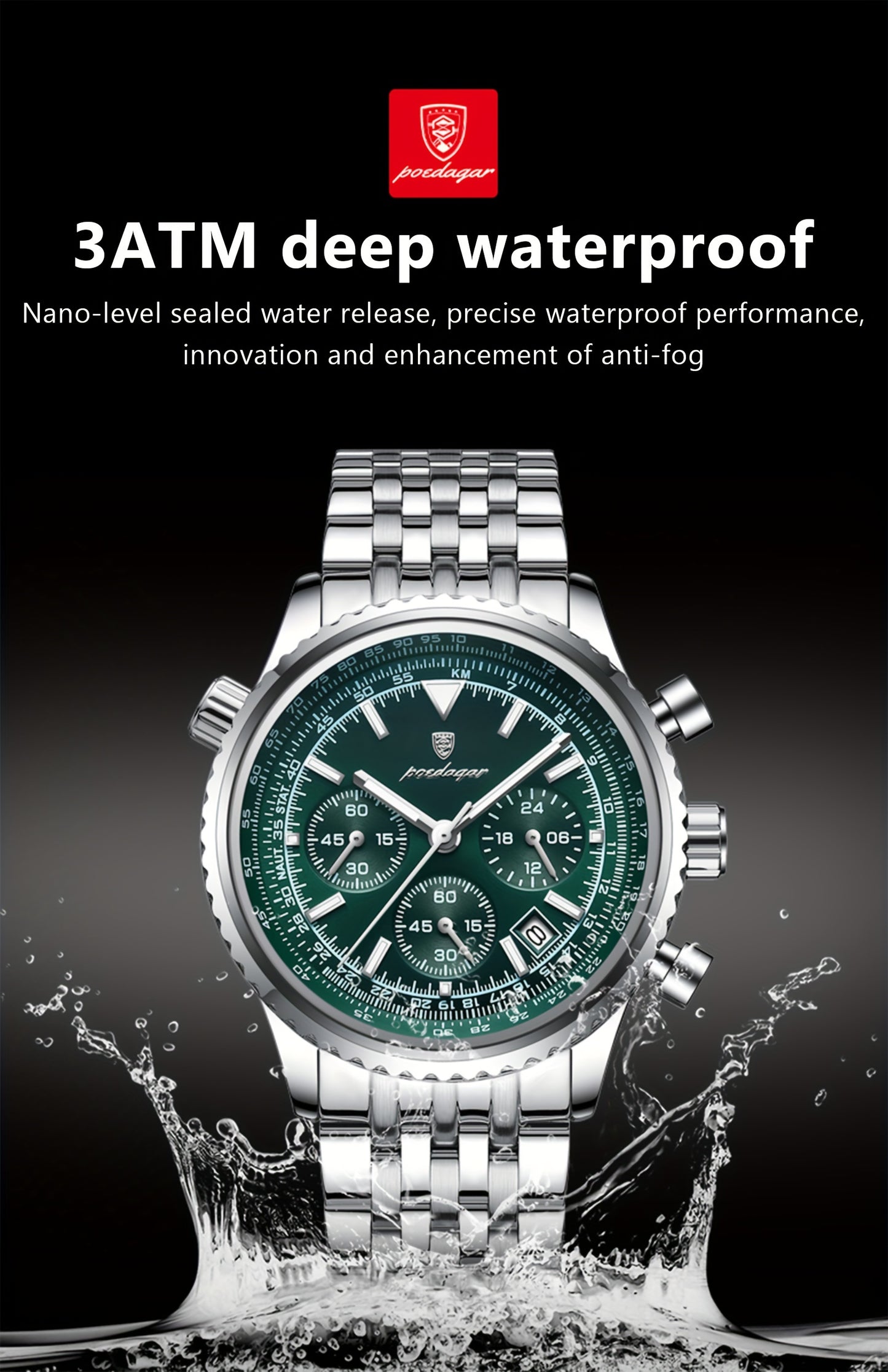 The New 2024 Waterproof Luminous Calendar Stainless Steel Chronograph Quartz Watch from Baida Is a High-End, Powerful, And Trendy Quartz Wristwatch for Men.