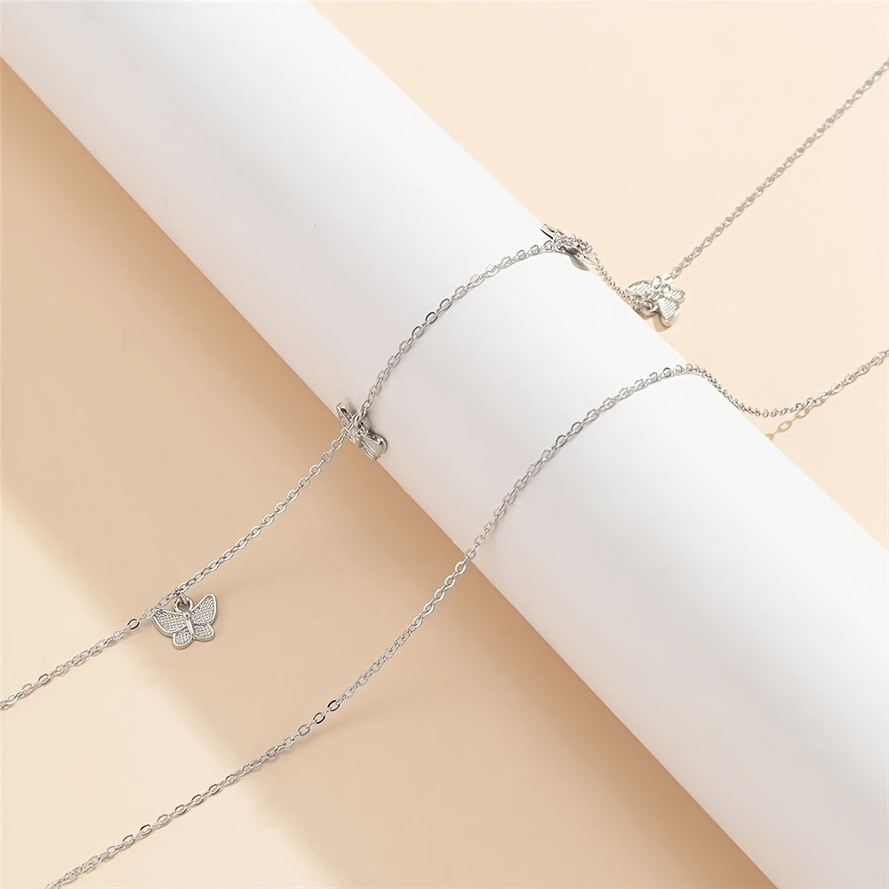 A Set Of 2 Fashionable Golden Butterfly Waist Chains, Suitable For Women To Wear As Sexy Belly Body Jewelry For Daily Use Or As A Gift.