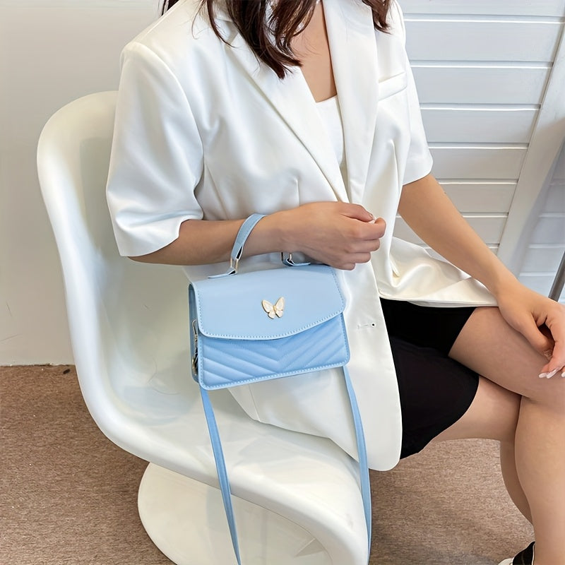 New Fashionable Minimalist Shoulder Bag Trendy Versatile Women'S Handbag Unique Crossbody Bag High-End Chic Tote Pure Diamond Solid Color Bag Fashionable Small Square Bag