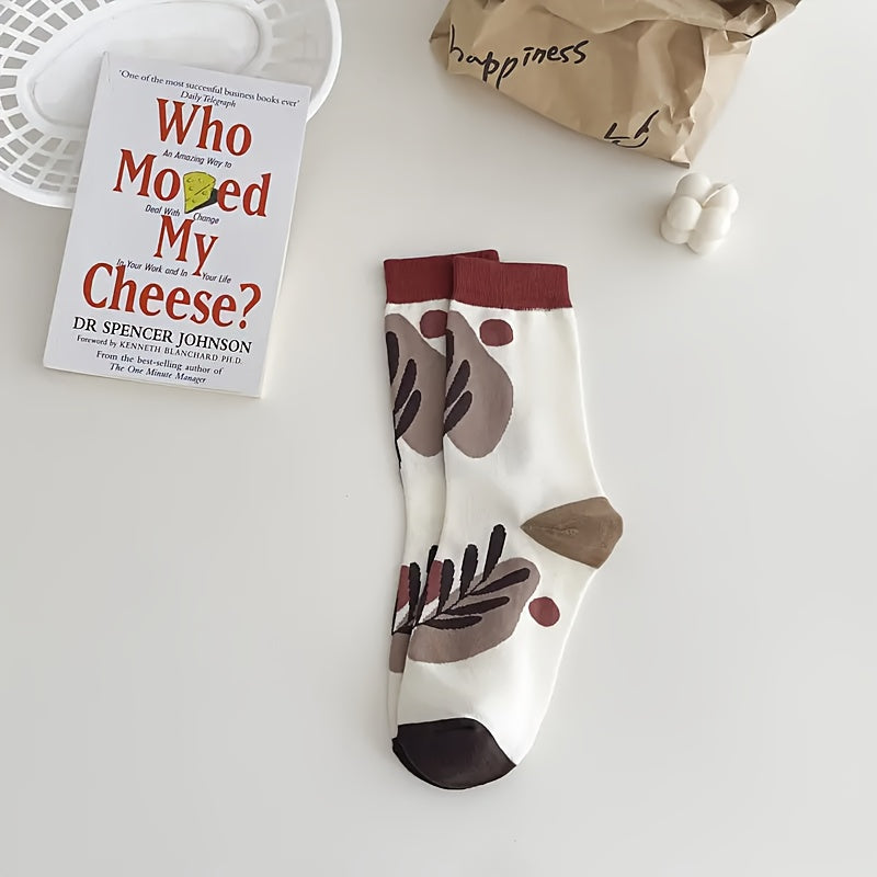 Women'S Mid-Calf Socks, Breathable And Sweat-Absorbing Socks for Spring And Summer, Available in 1/5/10 Pairs for Autumn.