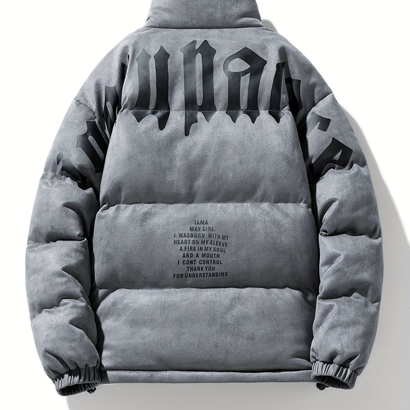 779 Men's Fashion Casual Trendy Thickened Winter Personality Letter Warm Jacket