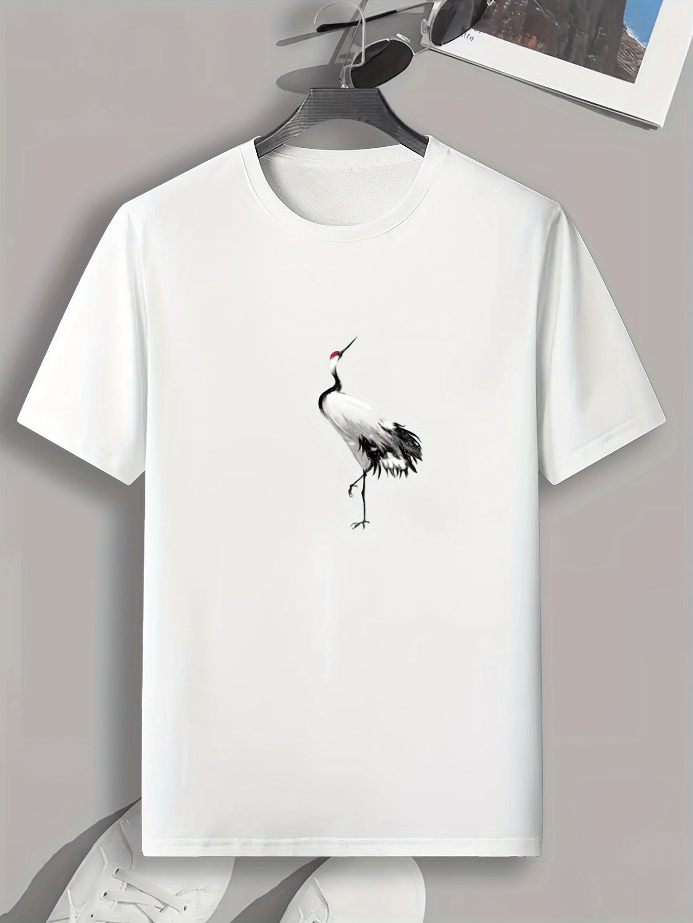 New Summer Round Collared Short Cuff T Dress for Men's Wear with Free Print
