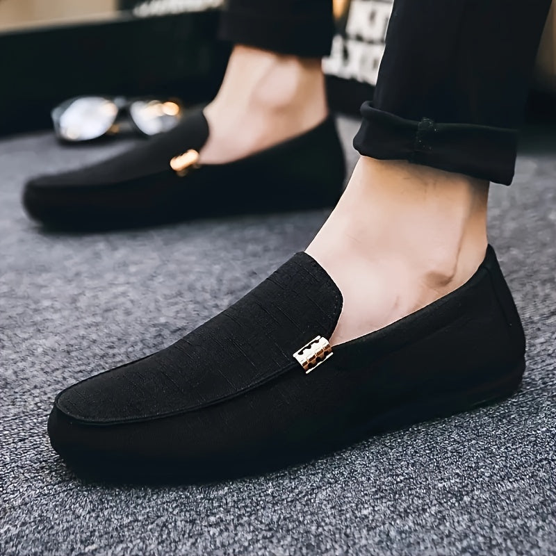 1 Pair Men'S Preppy Casual Slip-On Loafers - Faux Round Toe Shoes with EVA Insole, Breathable Fabric Lining, Wear-Resistant Sole for Outdoor, Hiking & Daily Use - Versatile for Spring/Summer & Fall/Winter