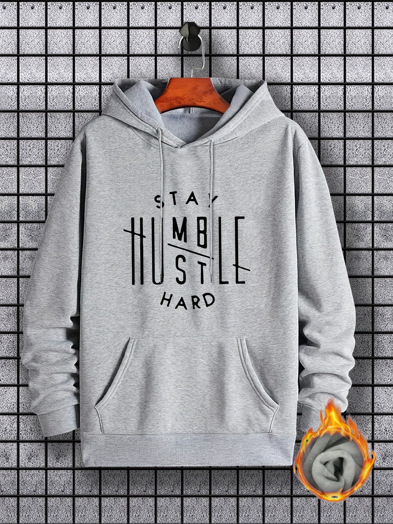 KOURRTER Men's Inspirational Hoodie - "Stay Humble" Graphic Print, Long Sleeve, Polyester Blend, Available in Black, Red, Yellow, Blue, Apricot, Dark Blue, Coffee, Pink, Light Grey - Machine Washable, All-Season Wear