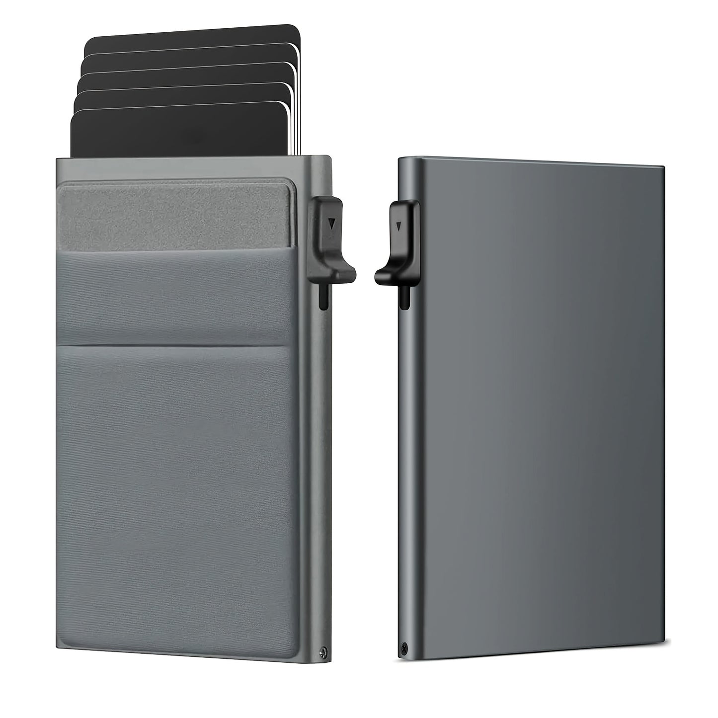 Simple RFID Blocking Aluminum Alloy Credit Card Holder with Money Bag for Men