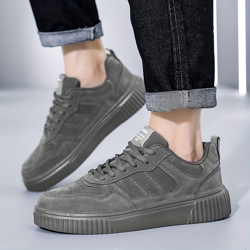 Men's Fashionable Lace-Up Sneakers - Casual & Sporty, Non-Slip, All-Season Wear with Comfortable EVA/Fabric Insole