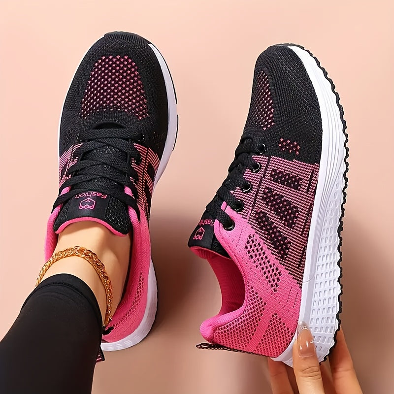 Hot Selling Fly Mesh Breathable Casual սպորտային կոշիկներ կանանց համար, թեթև և հակասայթաքող վազքի կոշիկներ