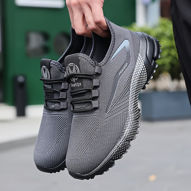 Men'S Breathable Non-Slip Sneakers - Stylish Low Top Lace-Up Casual Shoes for Spring/Summer Outdoor Activities, Jogging & Park Workouts, Breathable Fabric Upper, Comfortable Walking Shoes | Stylish Casual Shoes | Breathable F