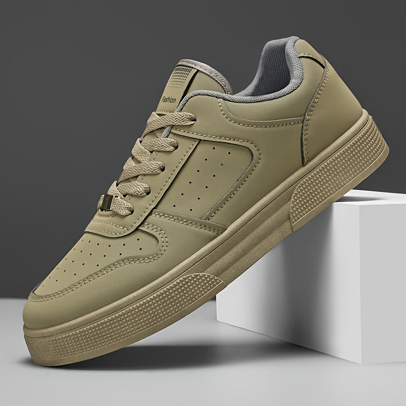 Breathable Skate Shoes - Sleek Black Low-Top Casual Sneakers with Durable PU Upper & PVC Sole, Comfortable Lace-Up Streetwear for Men and Women, All-Season