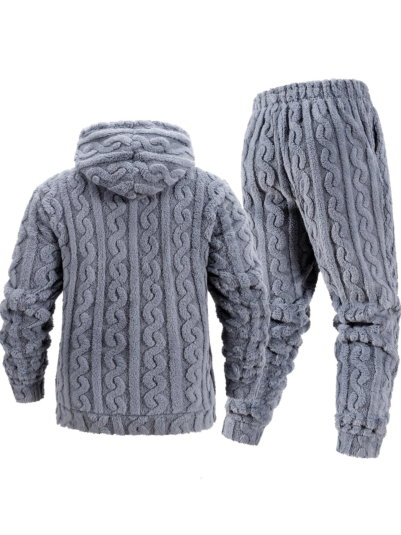 Men's Lined Hoodie and Pants Set for Fall and Winter Comfort