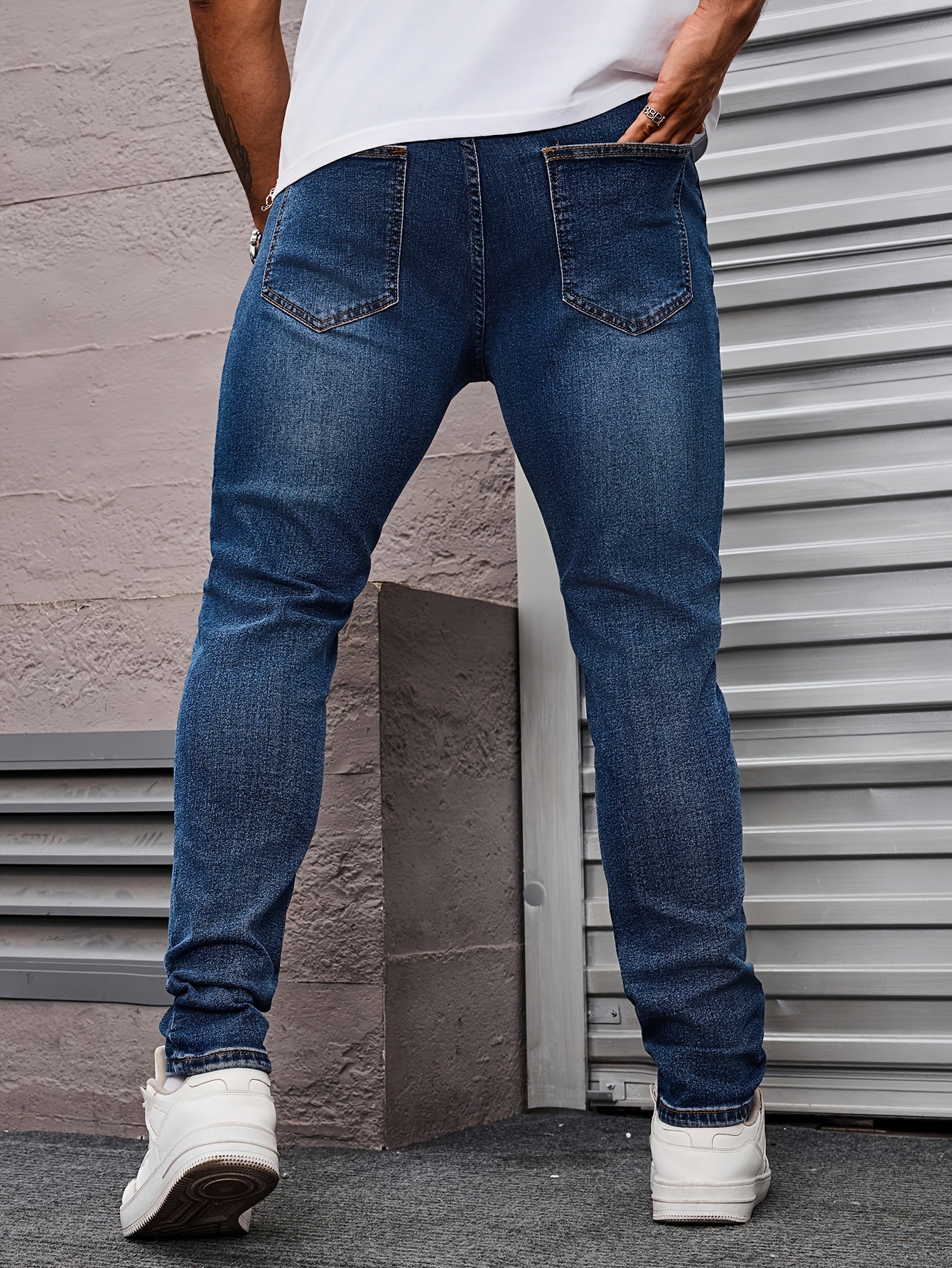 Men's Slim Fit Jeans - Rayon Blend, Stretch Denim, Solid Color, Machine Washable, Everyday Denim|Slim Fit Jeans|Rayon Blend Denim