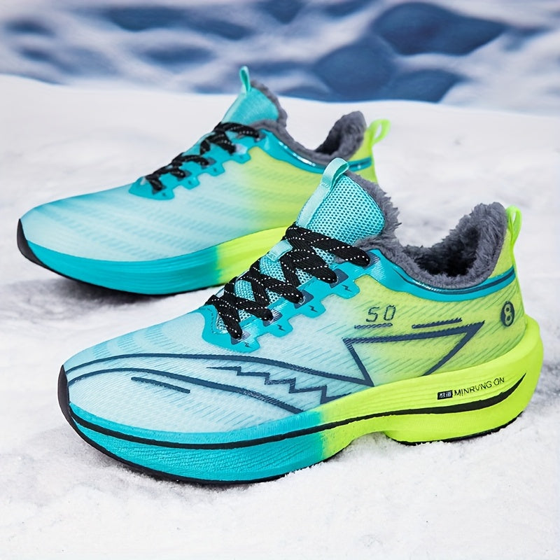 Men'S Winter Snow Sneakers - Warm Fleece Lined Thermal Insulation, Non-Slip TPU Sole with Carbon Fiber Support, Low-Top Lace-Up Winter Boots with Arch & Cushioned Insole, All-season Outdoor Hiking, Snow Walking, Daily Winter