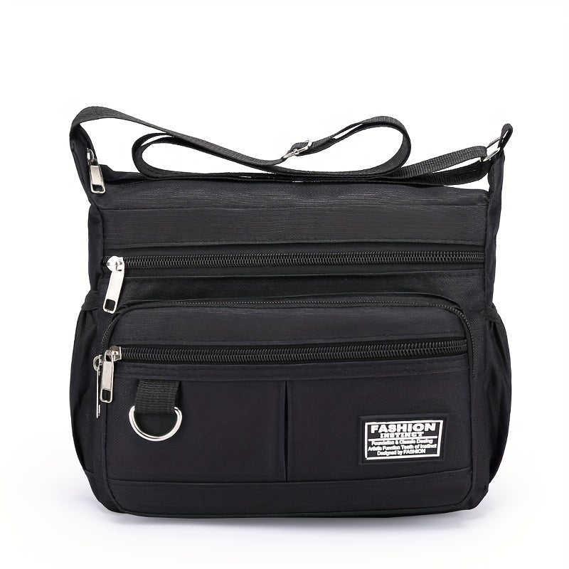 Multi-Pocket Crossbody Shoulder Bag, Casual Travel Office Messenger Bag, Durable, Multiple Compartments
