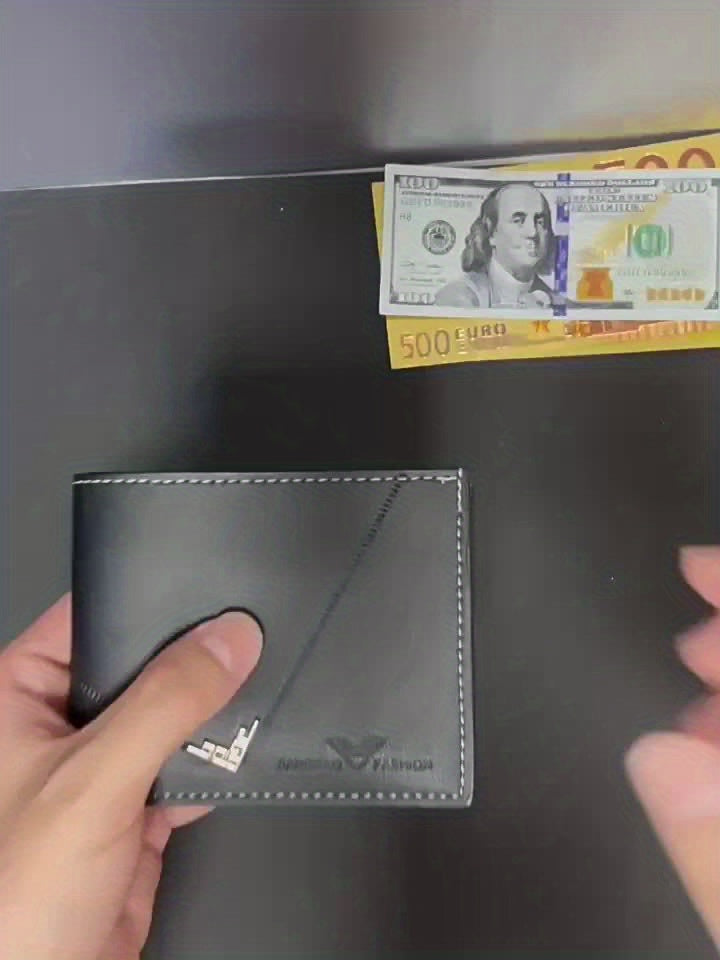 Men's Compact V-Short Wallet Suitable for - Short/Executive Style - Large Lychee Horizontal Blade with Multi-Card Holder - /Christmas/Valentine's/Father's Day Gift - Stylish & Functional Wallet for & s