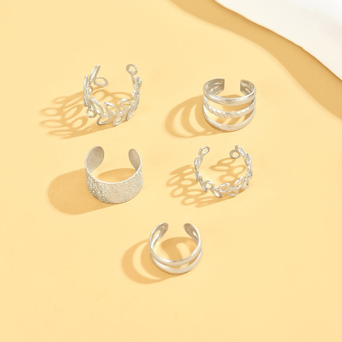 5pcs/set Fashion Trendy Design Classic Elegant Women's Ear Cuff, Iron Jewelry Set, For Women Daily Party Holiday Wearing