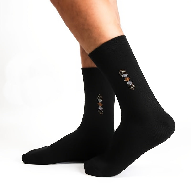 5 Pairs of New Four Seasons Warm and Sweat-absorbing Simple and Versatile Men's Business Long Socks
