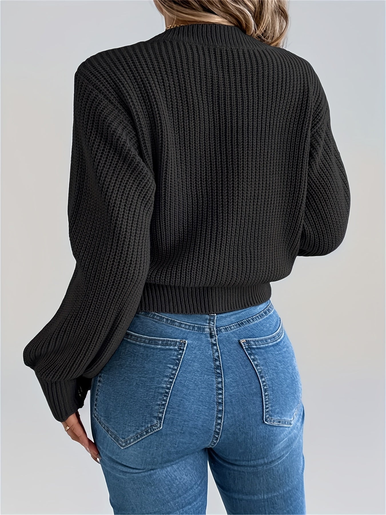 Elegant Cable Knit Sweater for Women - Casual Long Sleeve, Round Neck Pullover in Solid Color, Perfect for Fall/Winter