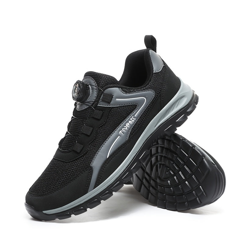Men'S Lightweight Breathable Outdoor Walking Shoes - Low-Top Comfortable Sneakers with EVA Cushioning, Fabric Upper Sole for Hiking, Jogging, Casual Wear - Black/White Striped Design, Hiking Shoes, Jogging Footwear, Stylish