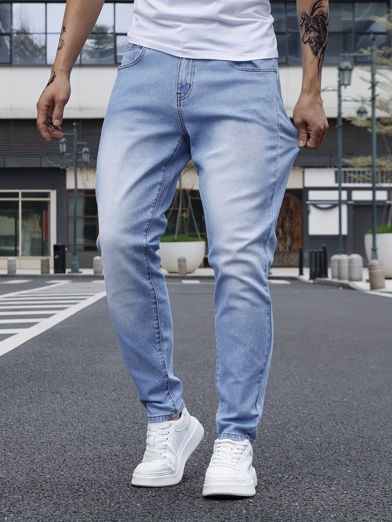 Men's Slim Fit Jeans - Rayon Blend, Stretch Denim, Solid Color, Machine Washable, Everyday Denim|Slim Fit Jeans|Rayon Blend Denim