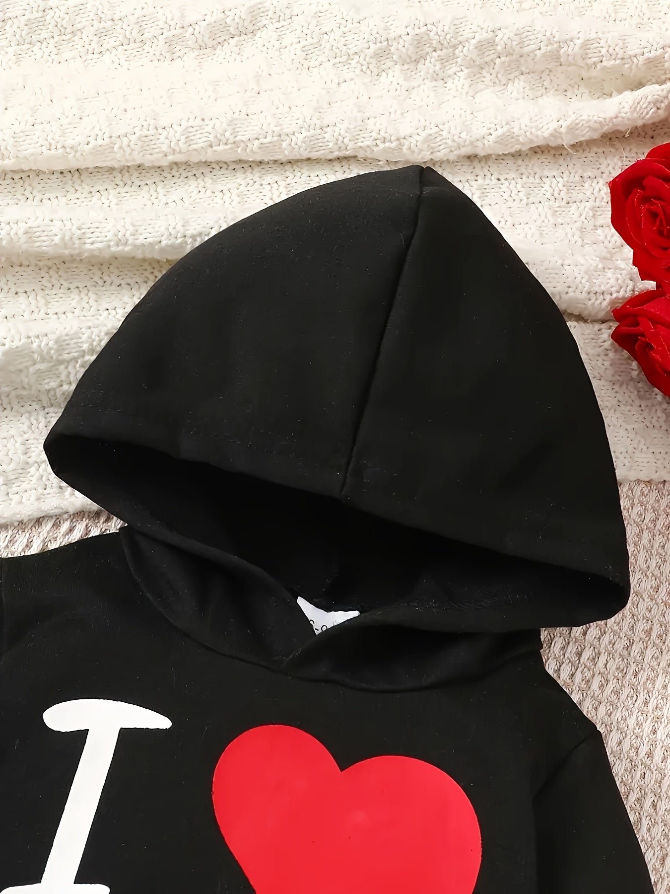 2pcs I Love Papa Print Kids Hoodie & Pants Set, Polyester Casual Raglan Sleeve Long Sleeve Hooded Sweatshirt & Pants for Toddler & Infant Boy'S & Girl'S Clothes, for Outdoor